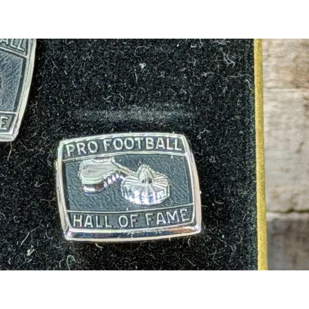 NFL Pro Football Hall of Fame Cuff‎ Link Tie Pin Set Silver